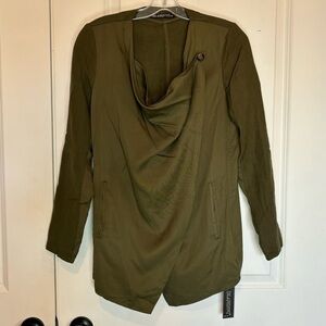 NWT Blank NYC Lyocell Linen Drape Jacket Olive Army Green XS
